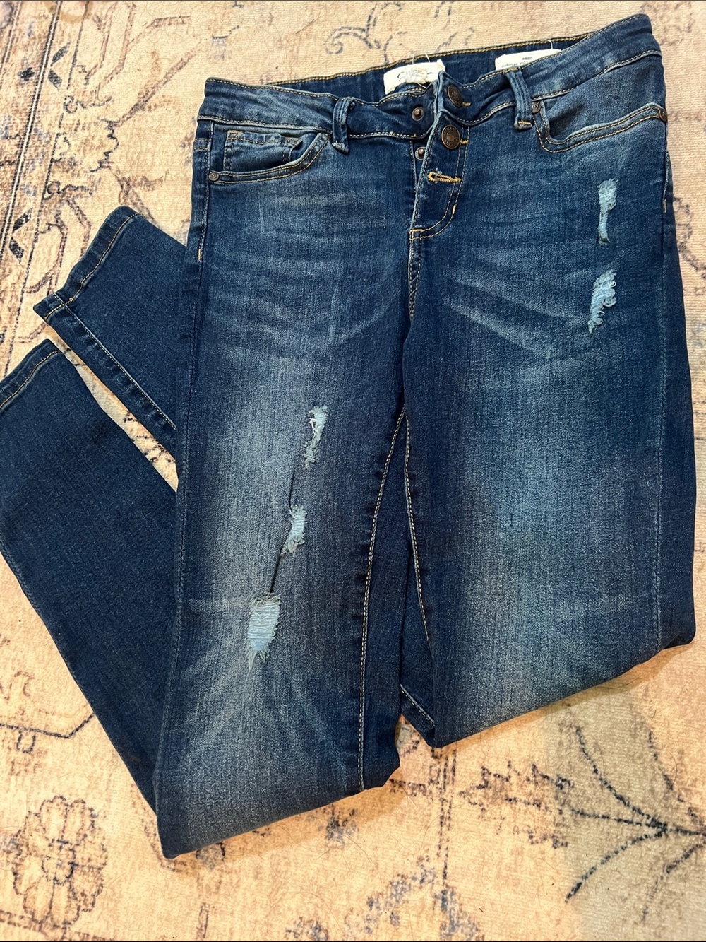 Jessica Simpson Dark Blue Distressed Skinny Jeans